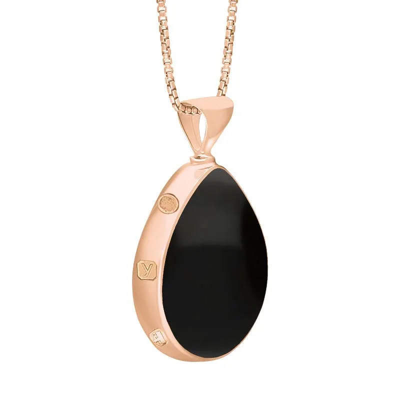 9ct Rose Gold Whitby Jet Blue John King's Coronation Hallmark Double Sided Pear-shaped Necklace sold by C.W. Sellors product image thumbnail 3