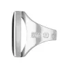 9ct White Gold Whitby Jet King's Coronation Hallmark Medium Oblong Ring sold by C.W. Sellors