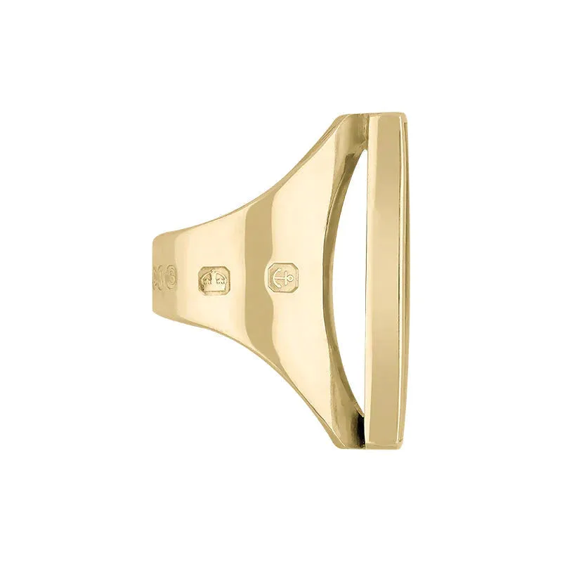 9ct Yellow Gold Turquoise King's Coronation Hallmark Large Oblong Ring sold by C.W. Sellors product image thumbnail 2