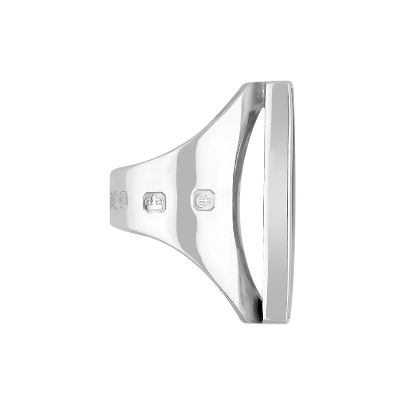 9ct White Gold Whitby Jet King's Coronation Hallmark Large Oblong Ring sold by C.W. Sellors product image thumbnail 2