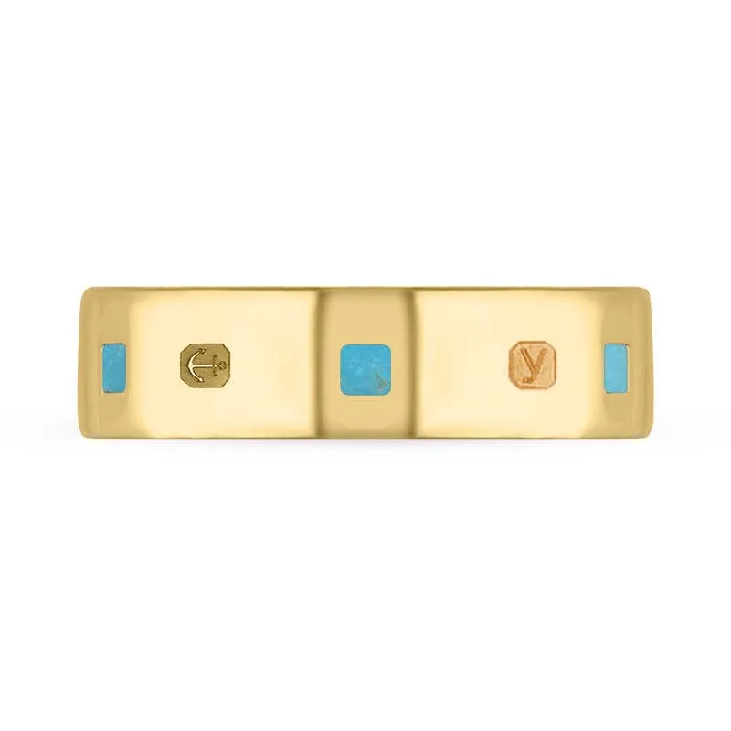 18ct Yellow Gold Turquoise King's Coronation Hallmark Princess Cut 6mm Ring sold by C.W. Sellors product image thumbnail 3