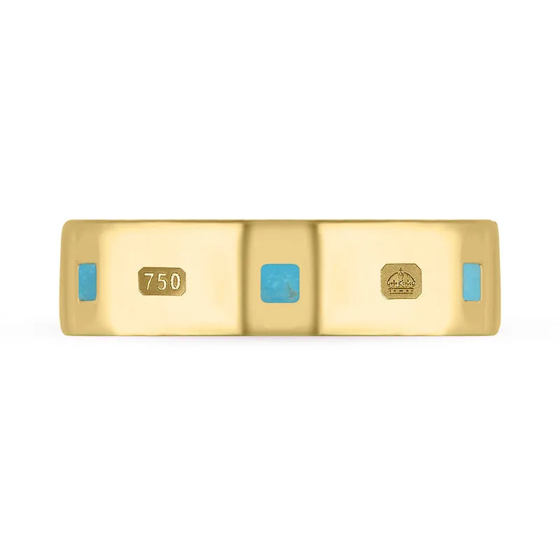 18ct Yellow Gold Turquoise King's Coronation Hallmark Princess Cut 6mm Ring sold by C.W. Sellors product image thumbnail 2