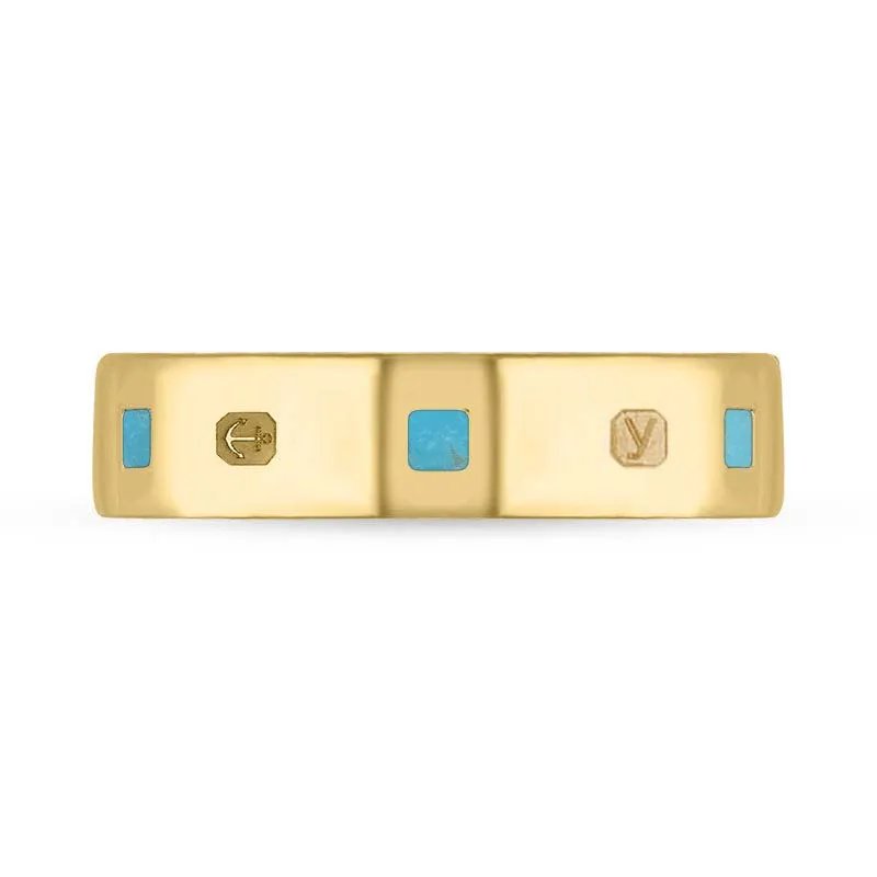 18ct Yellow Gold Turquoise King's Coronation Hallmark Princess Cut 5mm Ring sold by C.W. Sellors product image thumbnail 2