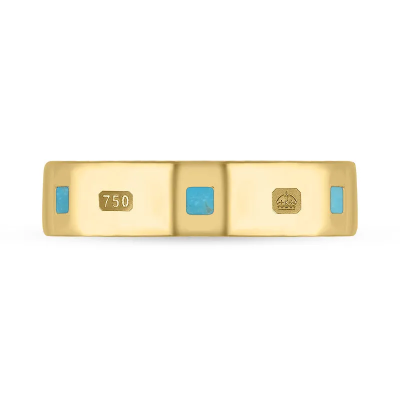 18ct Yellow Gold Turquoise King's Coronation Hallmark Princess Cut 5mm Ring sold by C.W. Sellors product image thumbnail 3