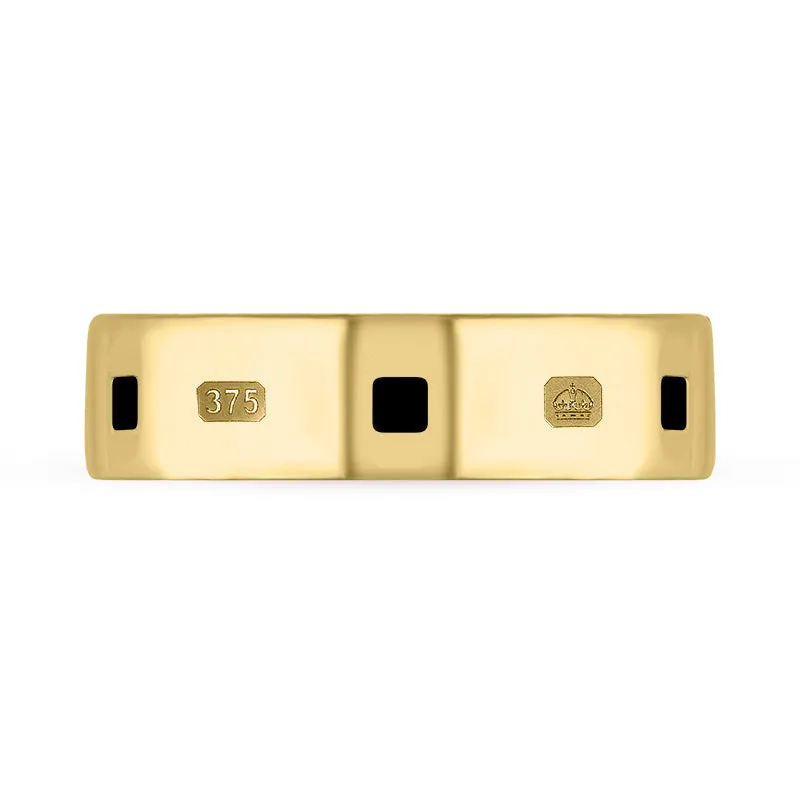 9ct Yellow Gold Whitby Jet King's Coronation Hallmark Princess Cut 6mm Ring sold by C.W. Sellors product image thumbnail 2