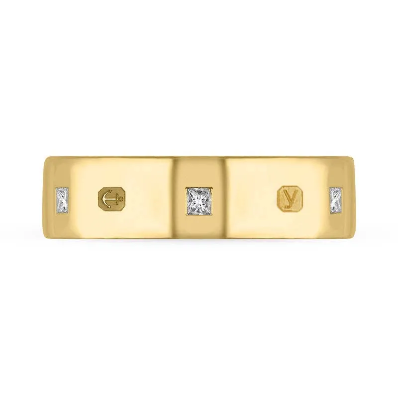 9ct Yellow Gold 0.36ct Diamond King's Coronation Hallmark Princess Cut 6mm Ring sold by C.W. Sellors product image thumbnail 3