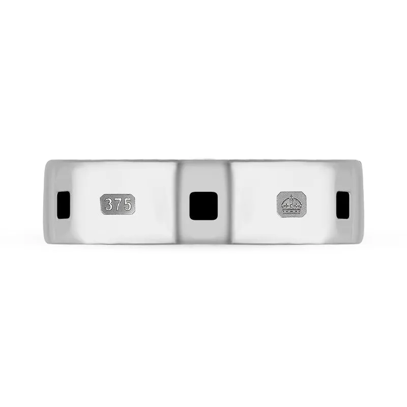 9ct White Gold Whitby Jet King's Coronation Hallmark Princess Cut 6mm Ring sold by C.W. Sellors product image thumbnail 2