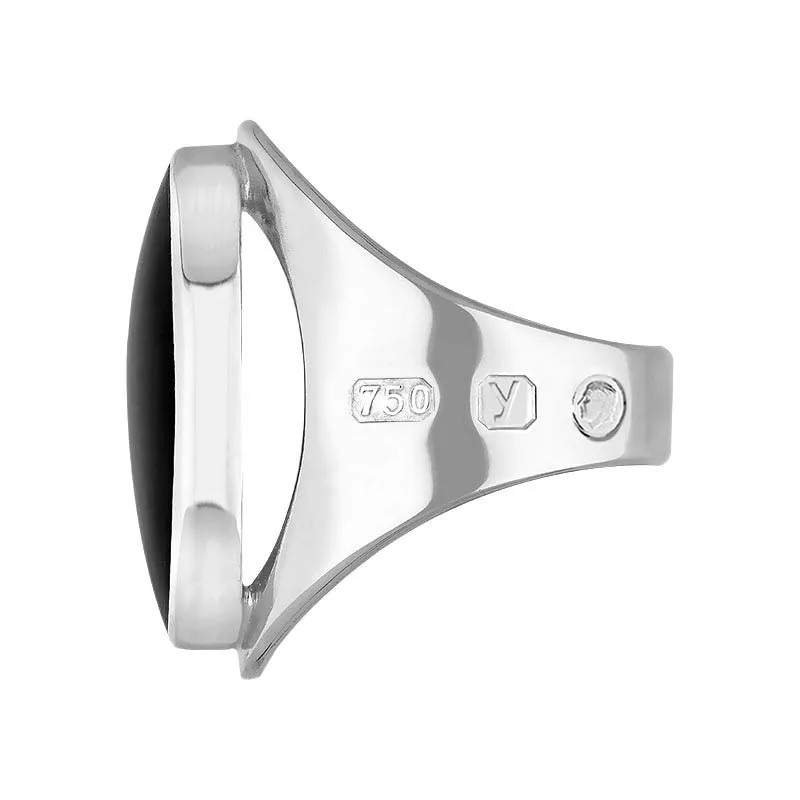 18ct White Gold Whitby Jet King's Coronation Hallmark Medium Oval Ring sold by C.W. Sellors product image thumbnail 3