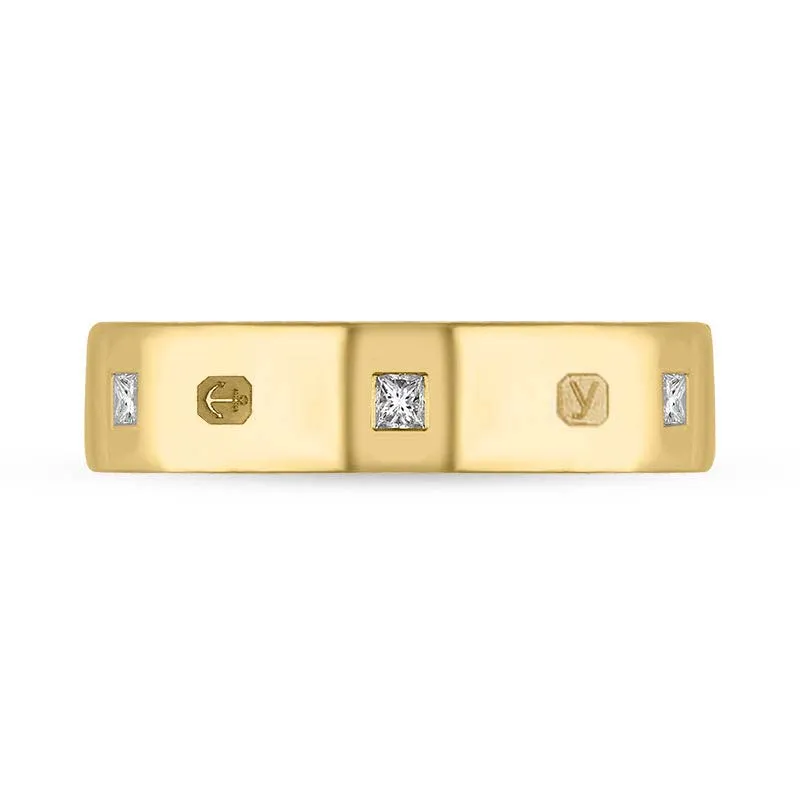 9ct Yellow Gold 0.24ct Diamond King's Coronation Hallmark Princess Cut 5mm Ring sold by C.W. Sellors product image thumbnail 3