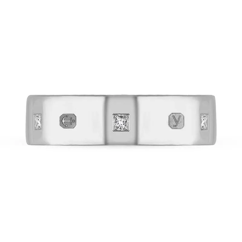 18ct White Gold 0.36ct Diamond King's Coronation Hallmark Princess Cut 6mm Ring sold by C.W. Sellors product image thumbnail 2