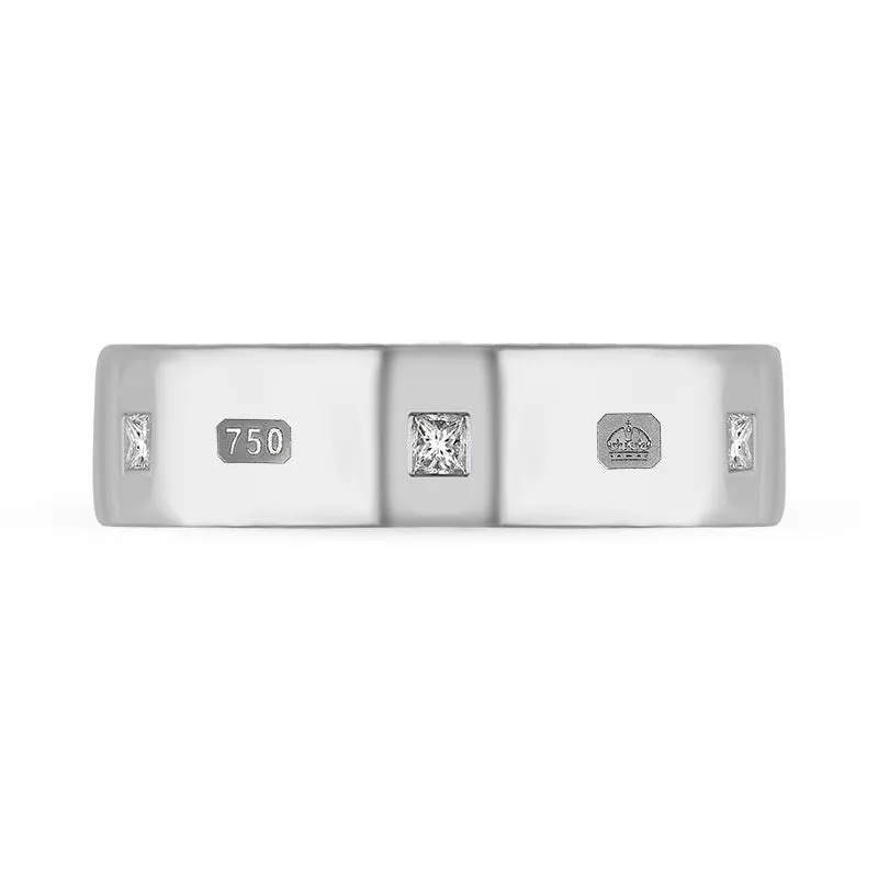 18ct White Gold 0.36ct Diamond King's Coronation Hallmark Princess Cut 6mm Ring sold by C.W. Sellors product image thumbnail 3