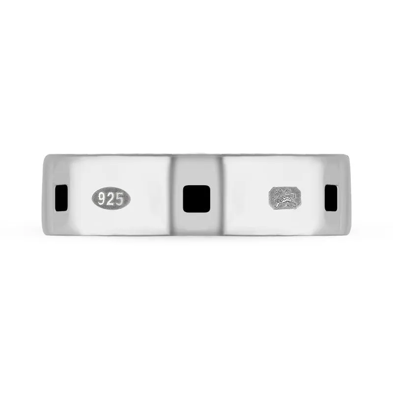 Sterling Silver Whitby Jet King's Coronation Hallmark Princess Cut 6mm Ring sold by C.W. Sellors product image thumbnail 2