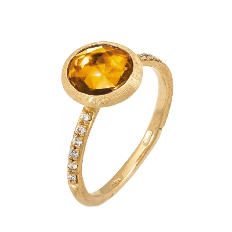Marco Bicego Jaipur 18ct Yellow Gold Yellow Quartz Diamond Ring sold by C.W. Sellors