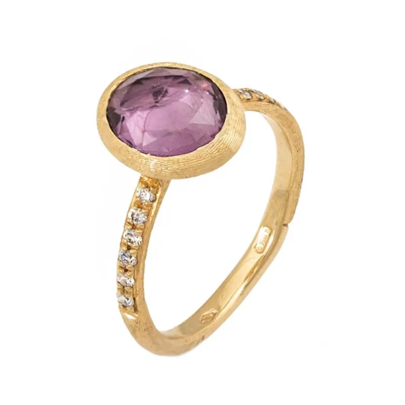 Marco Bicego Jaipur 18ct Yellow Gold Amethyst Diamond Ring sold by C.W. Sellors