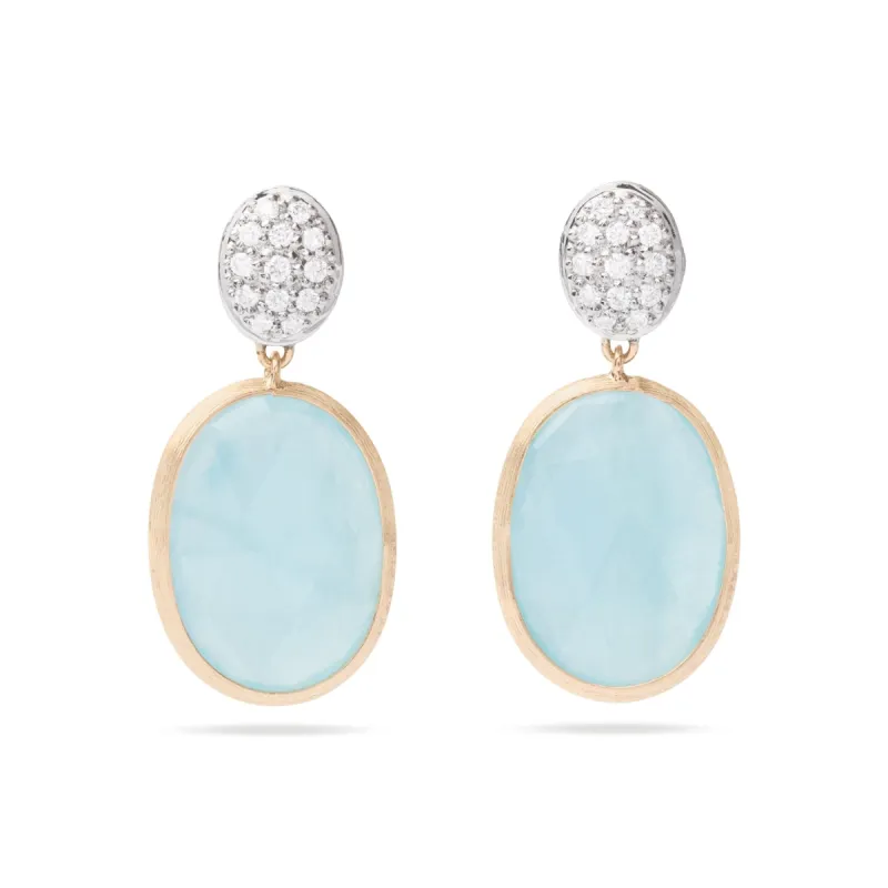 Marco Bicego Siviglia 18ct Yellow Aquamarine Diamond Earrings sold by C.W. Sellors