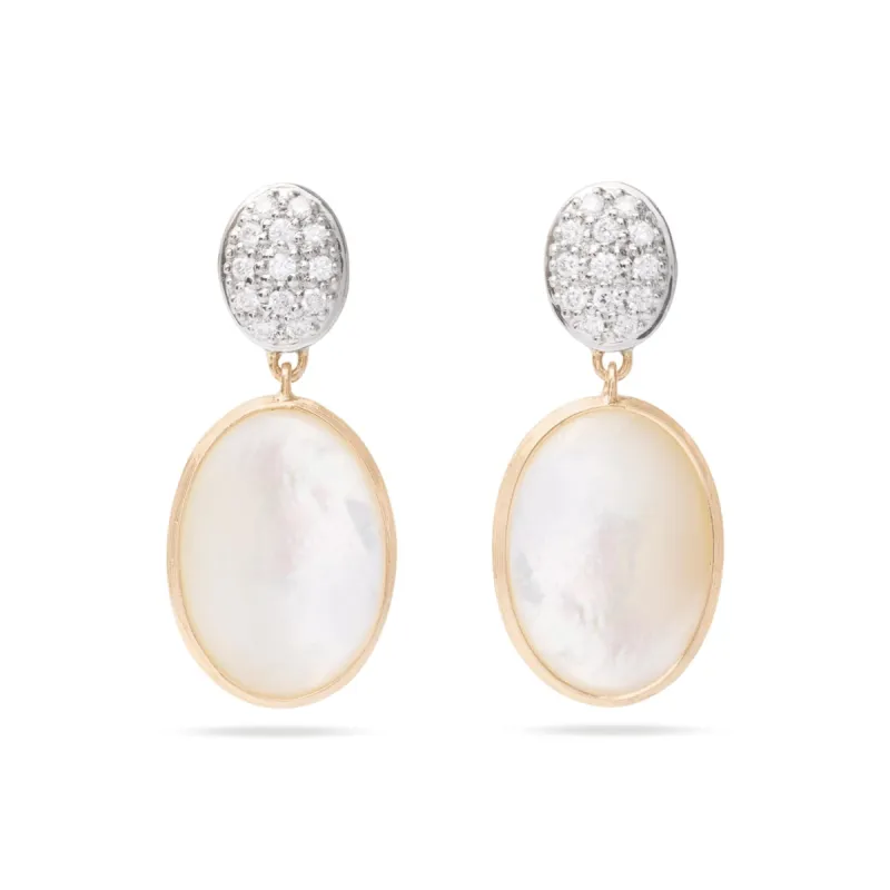 Marco Bicego Siviglia 18ct Yellow Gold Mother of Pearl Diamond Earrings sold by C.W. Sellors