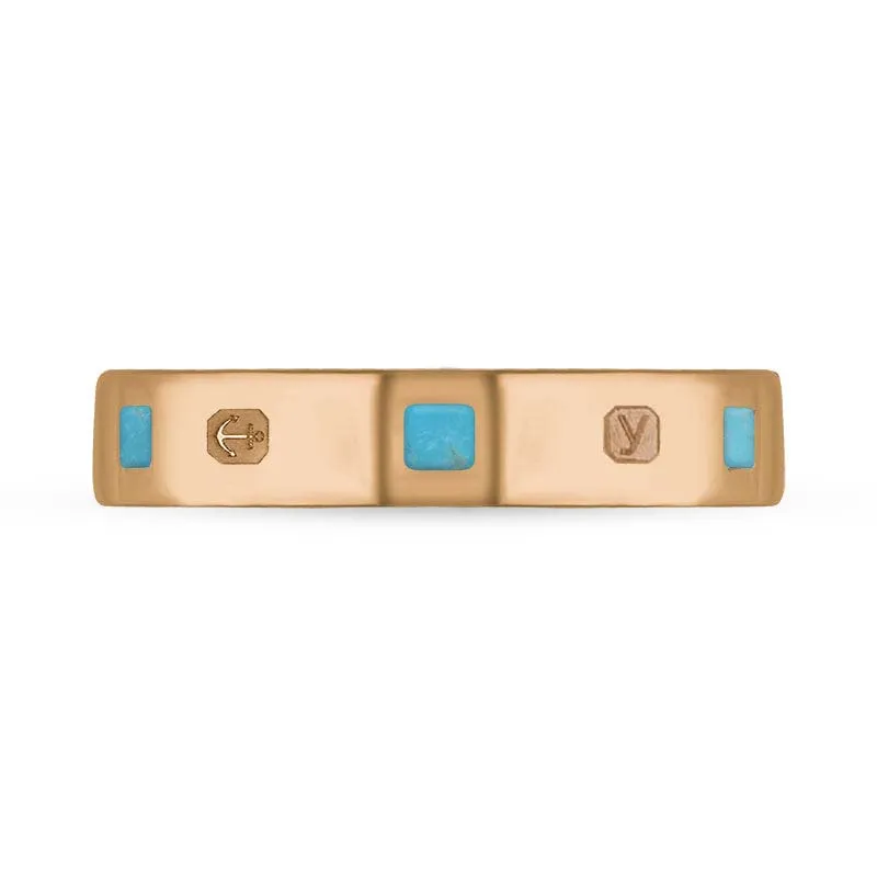 9ct Rose Gold Turquoise King's Coronation Hallmark Princess Cut 4mm Ring sold by C.W. Sellors product image thumbnail 3