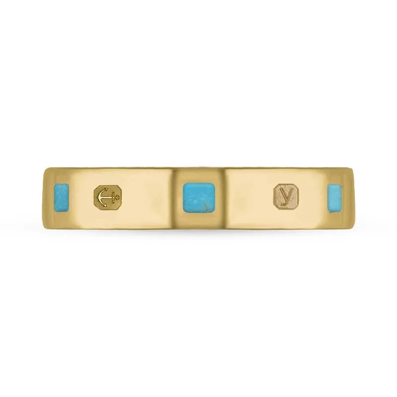 18ct Yellow Gold Turquoise King's Coronation Hallmark Princess Cut 4mm Ring sold by C.W. Sellors product image thumbnail 3
