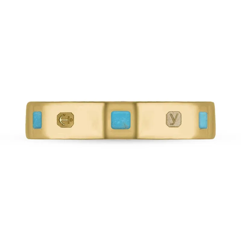 9ct Yellow Gold Turquoise King's Coronation Hallmark Princess Cut 4mm Ring sold by C.W. Sellors product image thumbnail 3