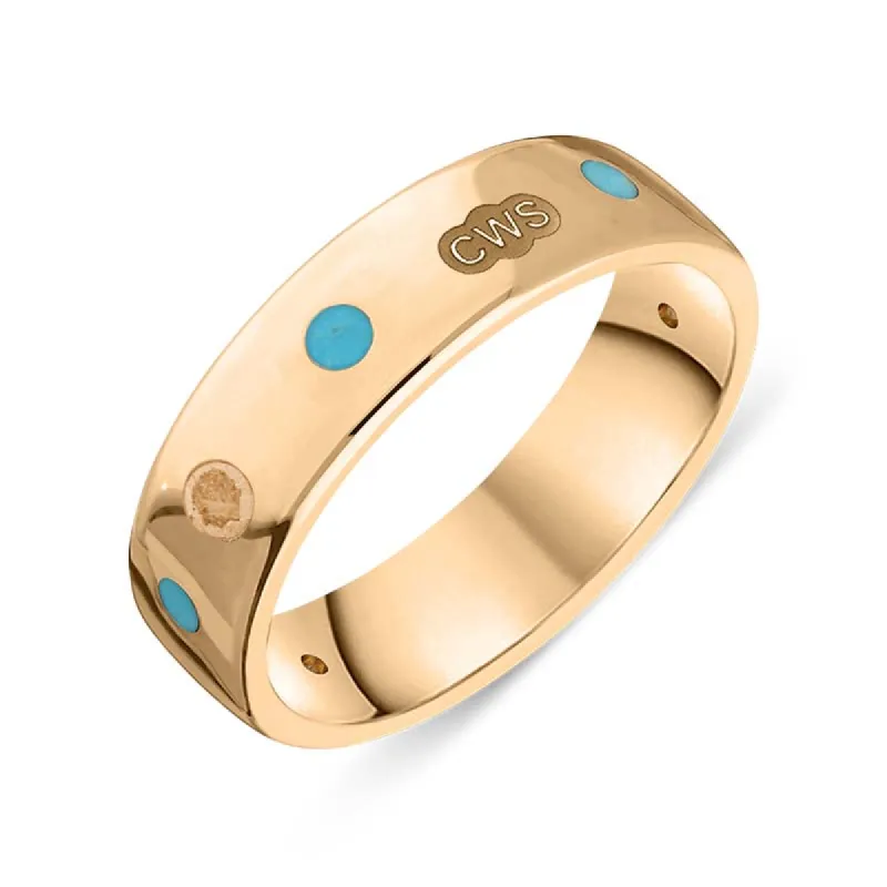 9ct Rose Gold Turquoise King's Coronation Hallmark 6mm Ring sold by C.W. Sellors