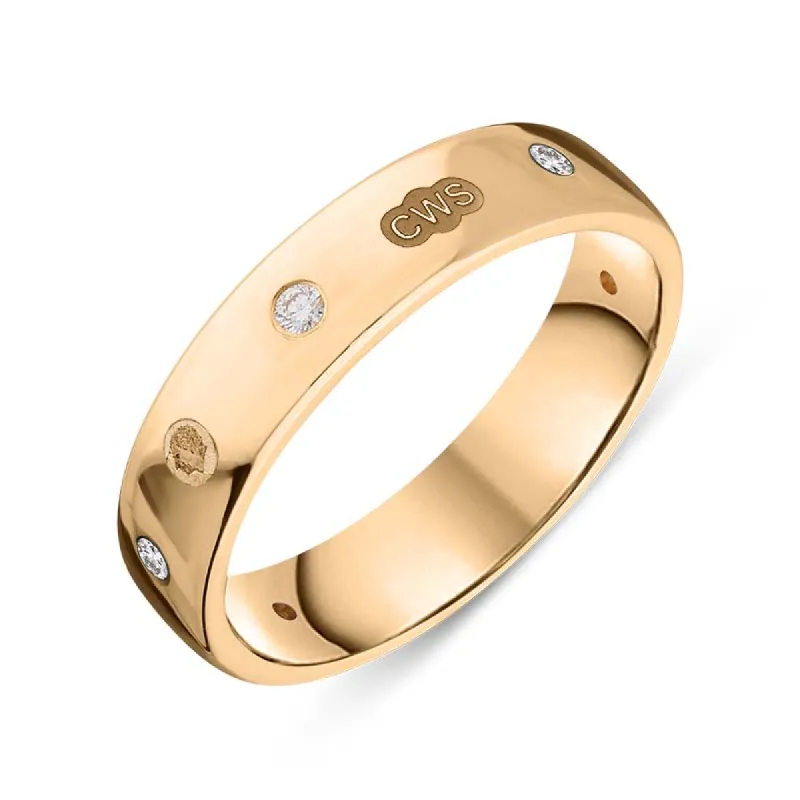9ct Rose Gold 0.15ct Diamond King's Coronation Hallmark 5mm Ring sold by C.W. Sellors