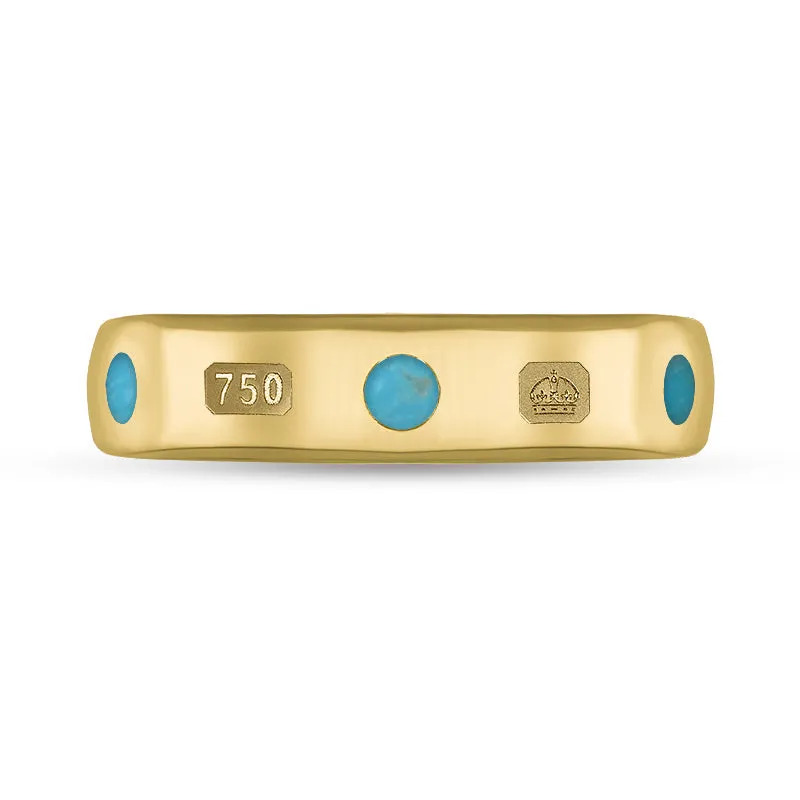 18ct Yellow Gold Turquoise King's Coronation Hallmark 5mm Ring sold by C.W. Sellors product image thumbnail 2