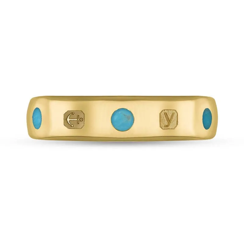 18ct Yellow Gold Turquoise King's Coronation Hallmark 5mm Ring sold by C.W. Sellors product image thumbnail 3