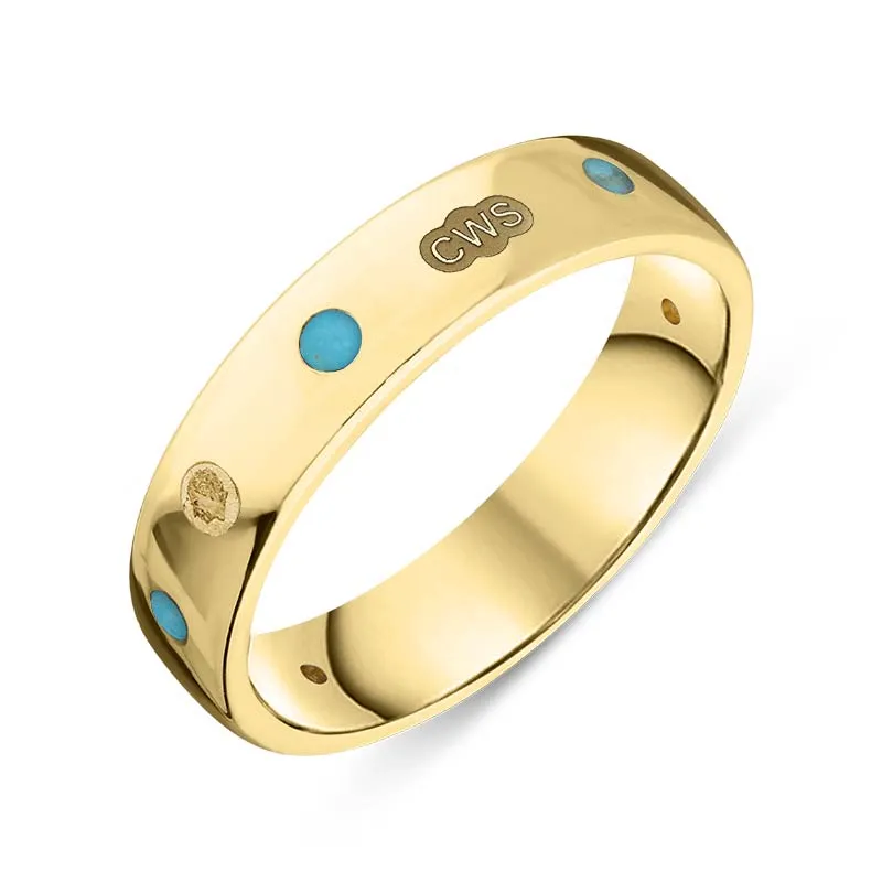 18ct Yellow Gold Turquoise King's Coronation Hallmark 5mm Ring sold by C.W. Sellors