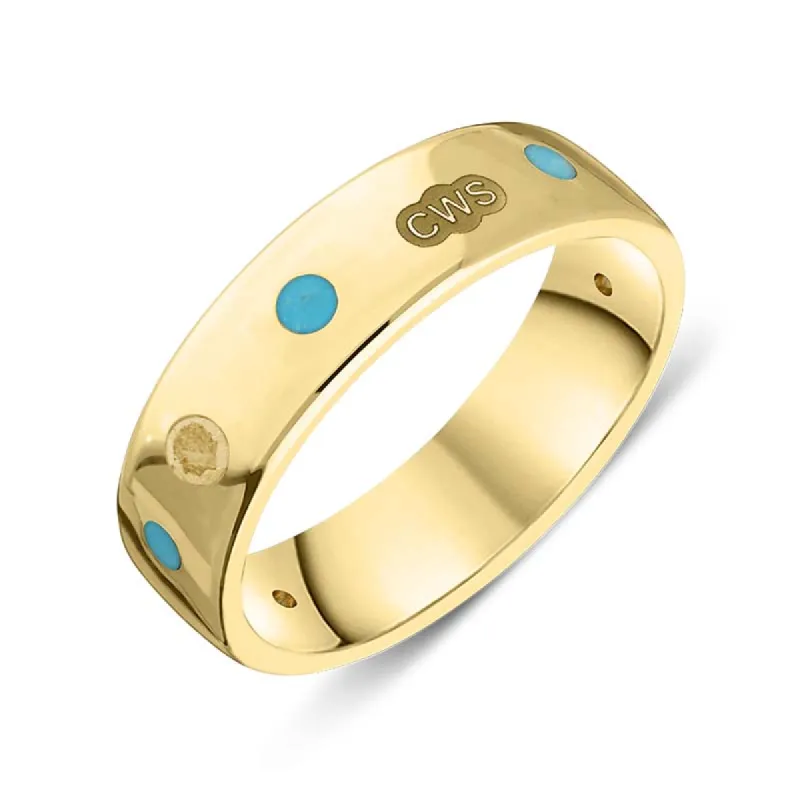 9ct Yellow Gold Turquoise King's Coronation Hallmark 6mm Ring sold by C.W. Sellors