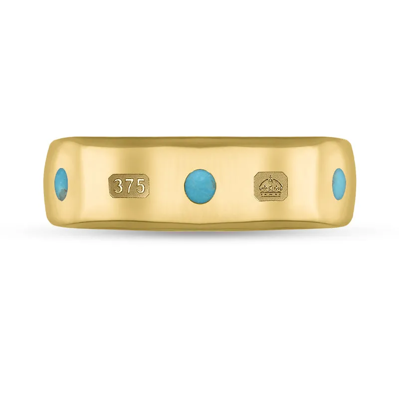 9ct Yellow Gold Turquoise King's Coronation Hallmark 6mm Ring sold by C.W. Sellors product image thumbnail 2