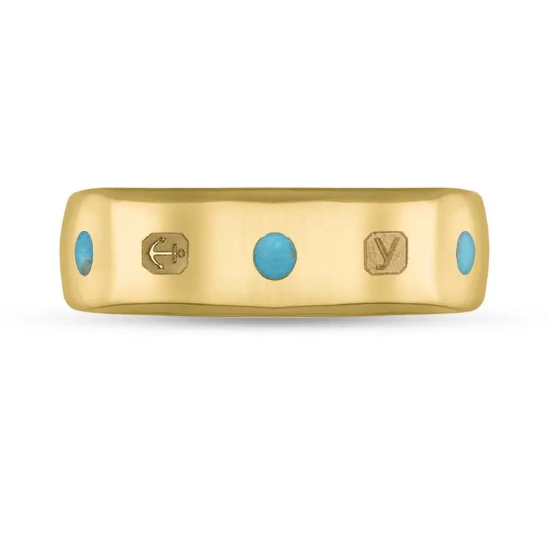 9ct Yellow Gold Turquoise King's Coronation Hallmark 6mm Ring sold by C.W. Sellors product image thumbnail 3