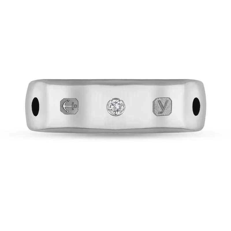 9ct White Gold 0.09ct Diamond Whitby Jet King's Coronation Hallmark 6mm Ring sold by C.W. Sellors product image thumbnail 3