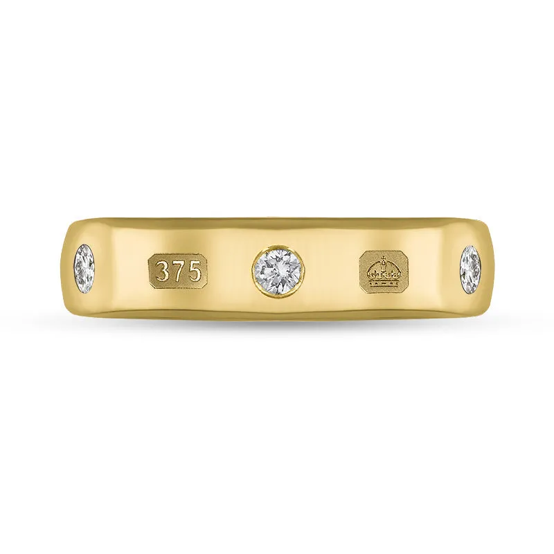 9ct Yellow Gold 0.15ct Diamond King's Coronation Hallmark 5mm Ring sold by C.W. Sellors product image thumbnail 2