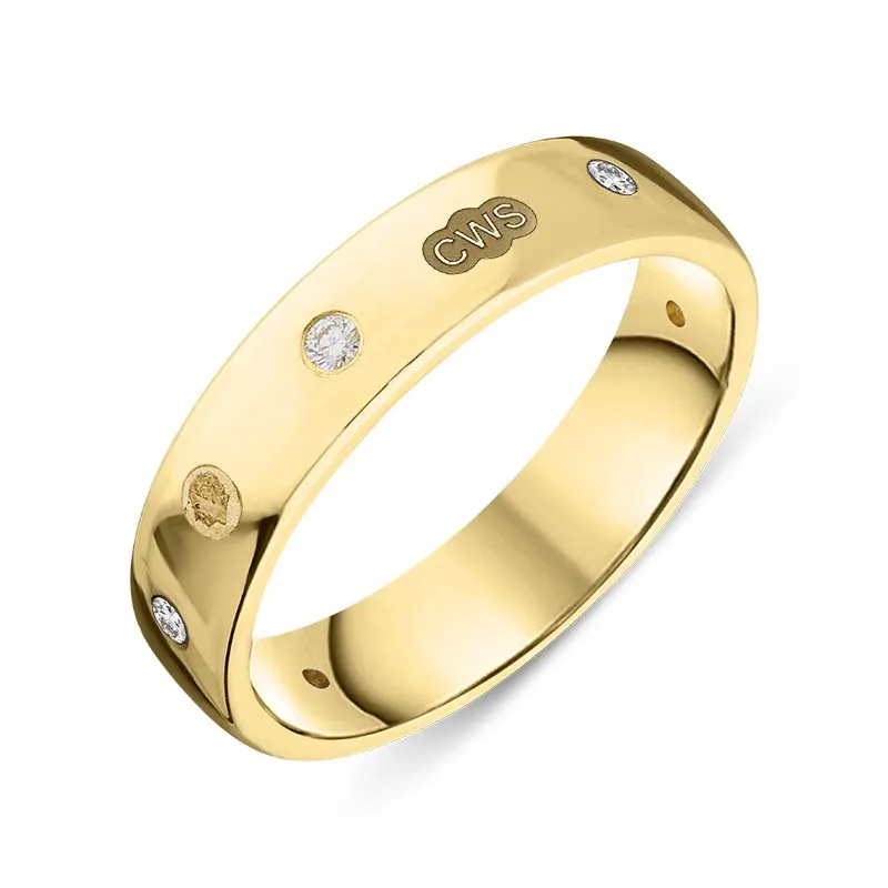 18ct Yellow Gold 0.15ct Diamond King's Coronation Hallmark 5mm Ring D sold by C.W. Sellors