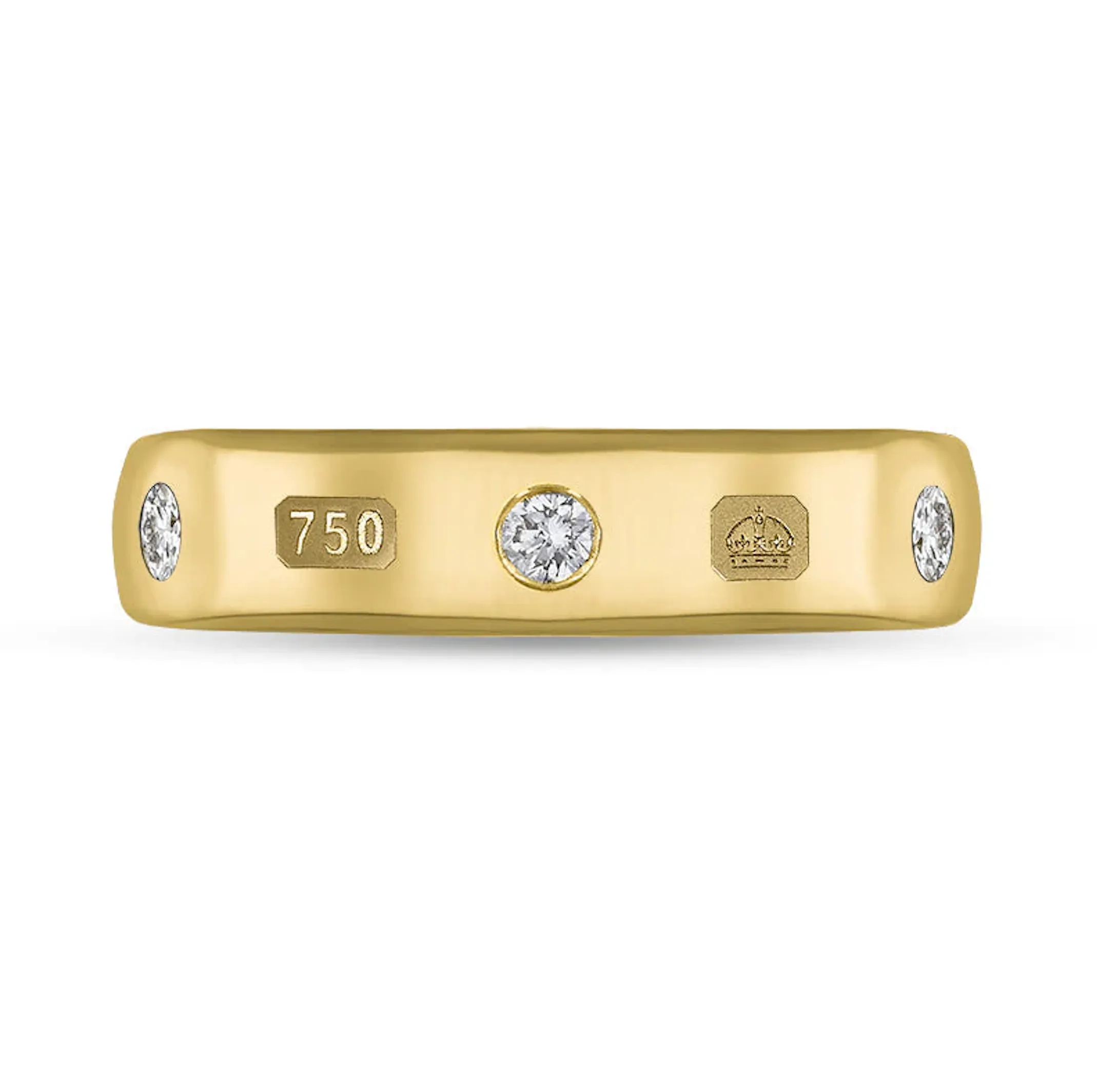 18ct Yellow Gold 0.15ct Diamond King's Coronation Hallmark 5mm Ring D sold by C.W. Sellors product image thumbnail 2