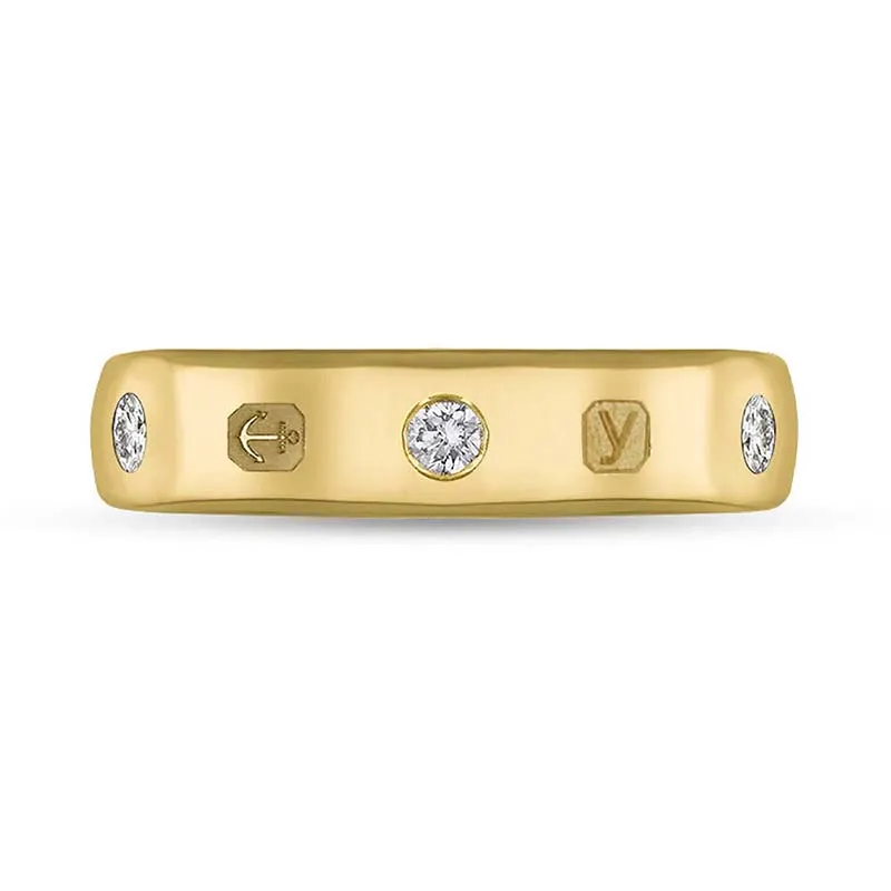 18ct Yellow Gold 0.15ct Diamond King's Coronation Hallmark 5mm Ring D sold by C.W. Sellors product image thumbnail 3