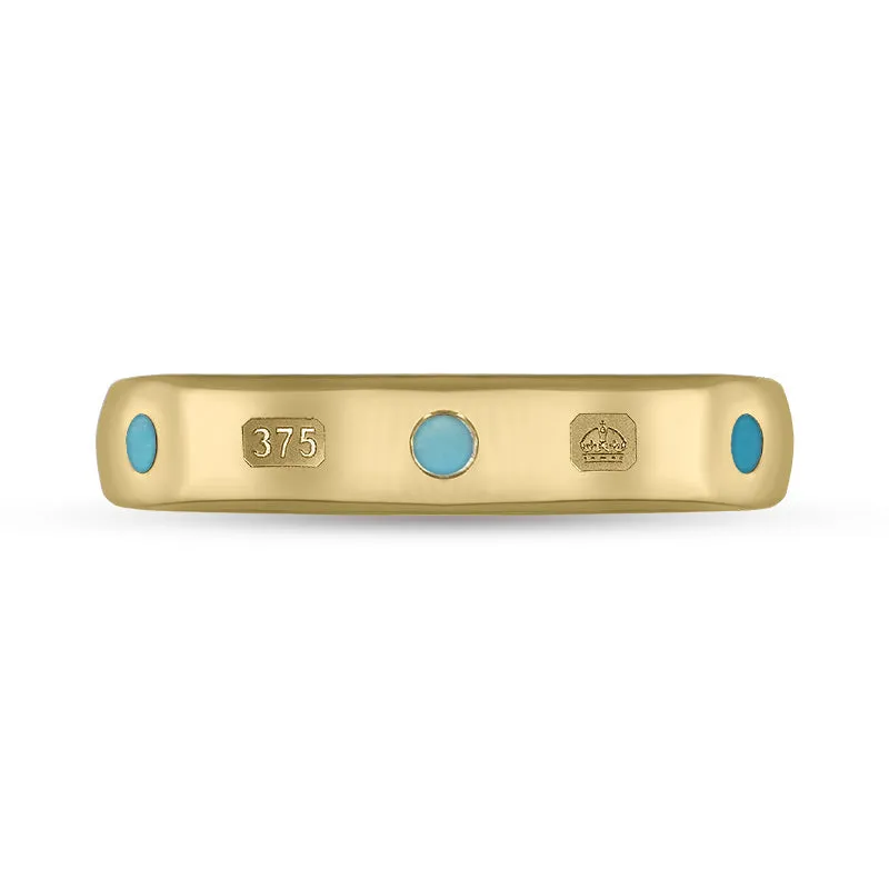 9ct Yellow Gold Turquoise King's Coronation Hallmark 4mm Ring sold by C.W. Sellors product image thumbnail 2