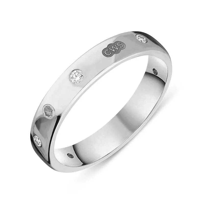 9ct White Gold 0.15ct Diamond King's Coronation Hallmark 4mm Ring sold by C.W. Sellors