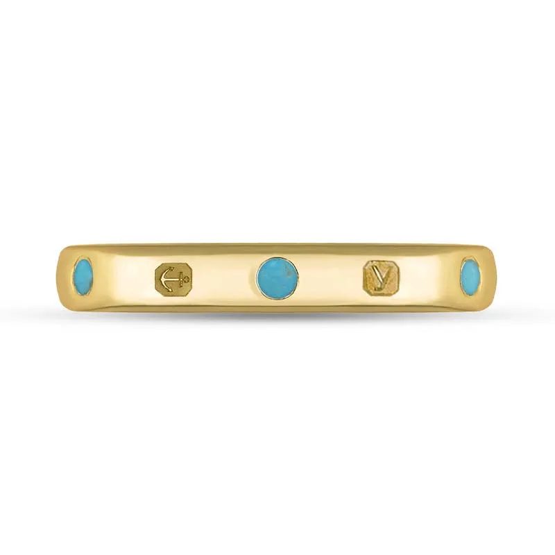9ct Yellow Gold Turquoise King's Coronation Hallmark 3mm Ring sold by C.W. Sellors product image thumbnail 3