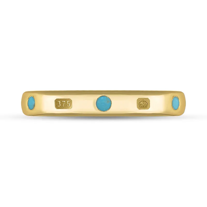9ct Yellow Gold Turquoise King's Coronation Hallmark 3mm Ring sold by C.W. Sellors product image thumbnail 2