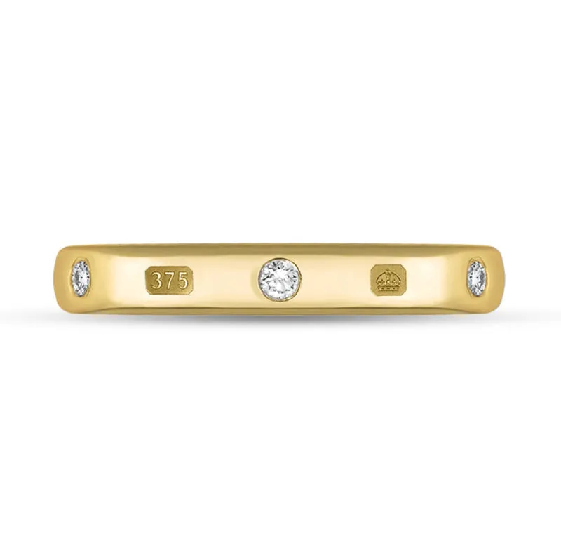 9ct Yellow Gold 0.12ct Diamond King's Coronation Hallmark 3mm Ring sold by C.W. Sellors product image thumbnail 2