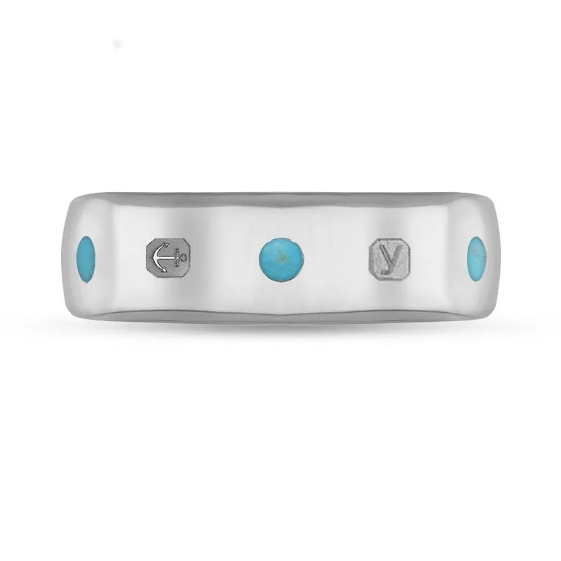 18ct White Gold Turquoise King's Coronation Hallmark 6mm Ring sold by C.W. Sellors product image thumbnail 3
