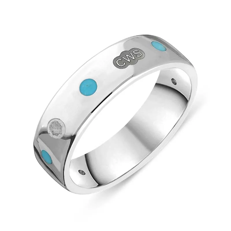 18ct White Gold Turquoise King's Coronation Hallmark 6mm Ring sold by C.W. Sellors