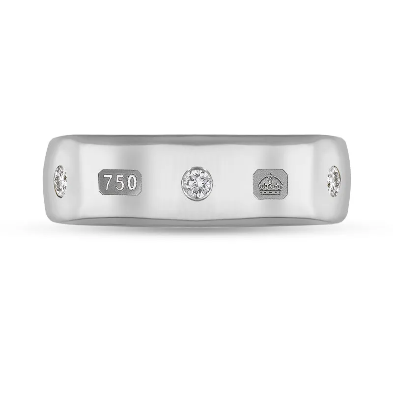 18ct White Gold 0.18ct Diamond King's Coronation Hallmark 6mm Ring sold by C.W. Sellors product image thumbnail 2