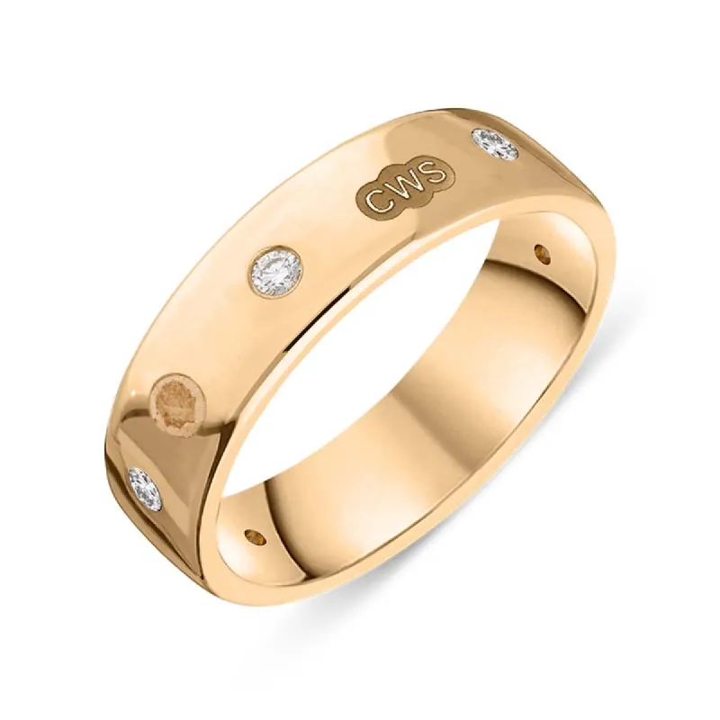 18ct Rose Gold 0.18ct Diamond King's Coronation Hallmark 6mm Ring sold by C.W. Sellors
