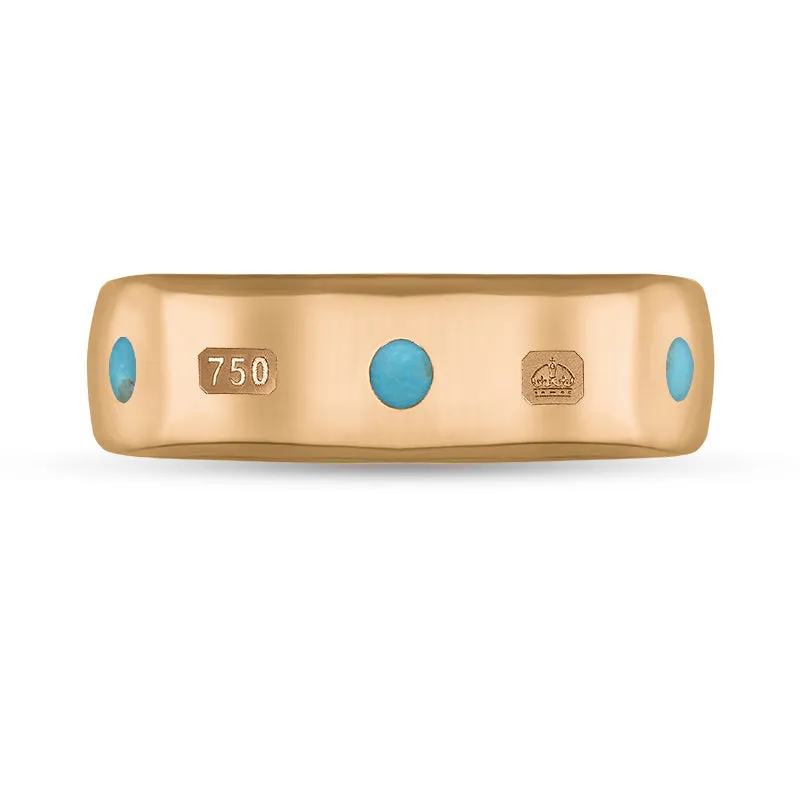 18ct Rose Gold Turquoise King's Coronation Hallmark 6mm Ring sold by C.W. Sellors product image thumbnail 2