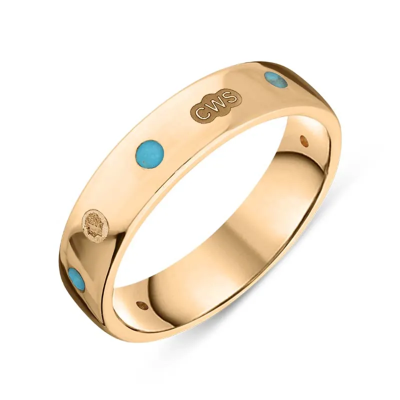 18ct Rose Gold Turquoise King's Coronation Hallmark 5mm Ring sold by C.W. Sellors