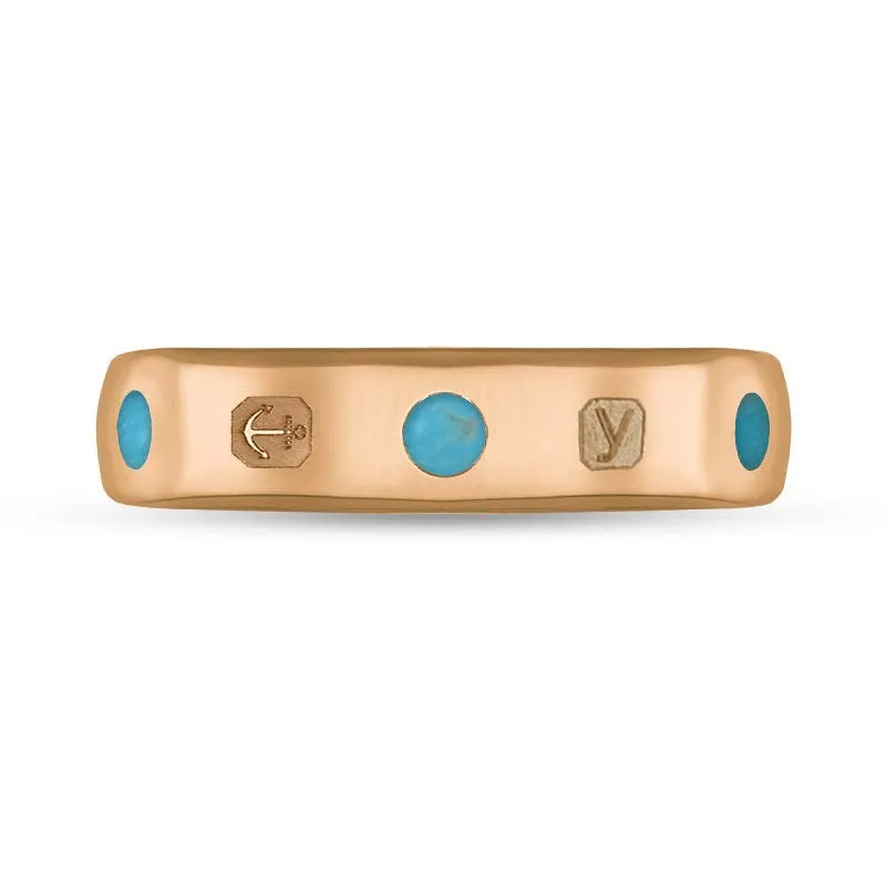 18ct Rose Gold Turquoise King's Coronation Hallmark 5mm Ring sold by C.W. Sellors product image thumbnail 3