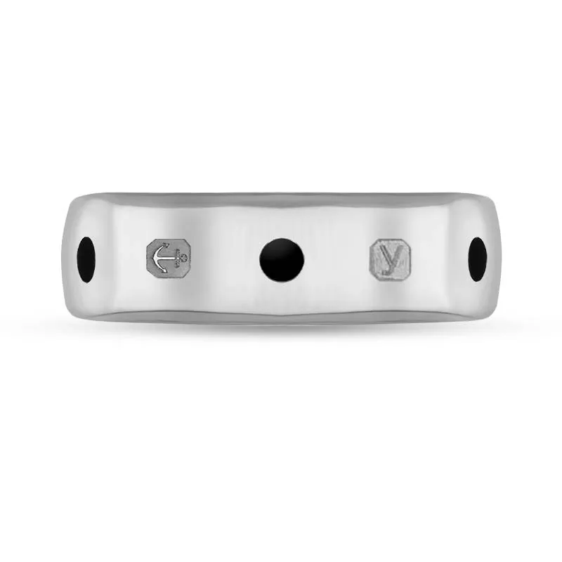 Sterling Silver Whitby Jet King's Coronation Hallmark 6mm Ring sold by C.W. Sellors product image thumbnail 3