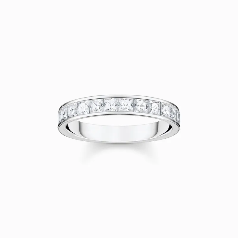 Thomas Sabo Sterling Silver White Stones Pave Ring sold by C.W. Sellors